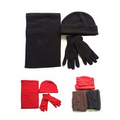 Polar Fleece Hat,Gloves and Scarves 3 Pieces Set For Adult